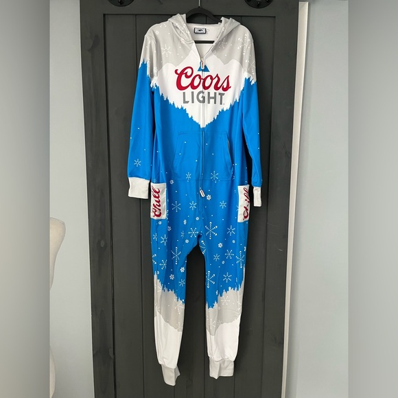 Coors Light Other - Adult Coors Light Hooded Onesie! You’ll smile & keep warm in these full body PJs